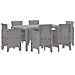 Set da Pranzo da Giardino 7 Pezzi Grigio Chiaro Poly Rattan - Foto miniatura 1