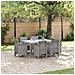Set da Pranzo da Giardino 7 Pezzi Grigio Chiaro Poly Rattan - Foto miniatura 2