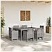 Set da Pranzo da Giardino 7 Pezzi Grigio Chiaro Poly Rattan - Foto miniatura 3