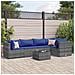 Set Divani da Giardino 6 pz con Cuscini in Polyrattan Grigio - Foto miniatura 2