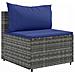 Set Divani da Giardino 6 pz con Cuscini in Polyrattan Grigio - Foto miniatura 4