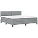 Letto con Rete a Doghe con Materasso & LED Grigio Chiaro 180x200 cm Tessuto - Foto miniatura 3
