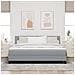 Letto con Rete a Doghe con Materasso & LED Grigio Chiaro 180x200 cm Tessuto - Foto miniatura 5