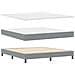 Letto con Rete a Doghe con Materasso & LED Grigio Chiaro 180x200 cm Tessuto - Foto miniatura 6
