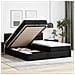 Pouf Letto con Materassi e LED Nero 180x200cm Similpelle - Foto miniatura 2