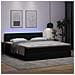 Pouf Letto con Materassi e LED Nero 180x200cm Similpelle - Foto miniatura 3