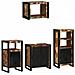 Set di mobili per il bagno 4 pcs Legno massello riciclato - Foto miniatura 2