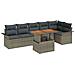 Set Divano da Giardino 7 pcs Grigio Poly Rattan - Foto miniatura 1