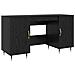 Scrivania Rovere nero 140 x 50 x 75 cm Legno multistrato - Foto miniatura 1