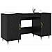 Scrivania Rovere nero 140 x 50 x 75 cm Legno multistrato - Foto miniatura 3