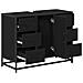 Armadio per Lavabo da Bagno Rovere nero 80 x 33 x 60 cm - Foto miniatura 5