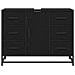 Armadio per Lavabo da Bagno Rovere nero 80 x 33 x 60 cm - Foto miniatura 6