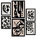 Set Di 6 Stampe Dipinti Decorativi Estetici Astratti Con Design Mistico In Fiori Per Il Tuo Soggiorno Di Casa A3 & A4 Cornice Nera - Foto miniatura 1