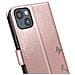 Custodia A Portafoglio Per Iphone 13 / 14 Design Premium Fiori Farfalla, Rosa Champagne - Foto miniatura 2