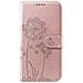 Custodia A Portafoglio Per Iphone 13 / 14 Design Premium Fiori Farfalla, Rosa Champagne - Foto miniatura 5