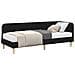 Cornice del letto ad angolo Nero 80 x 200 cm Tessuto - Foto miniatura 3