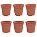 Vaso Rotondo per Fiori 6 pcs Rosso Mattone Ø 17 x 14 cm - Foto miniatura 1