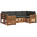 Set divani 20 pcs Naturale e Antracite Legno di Acacia Massello - Foto miniatura 1