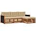 Set di divani da esterno 4 pcs Naturale e Beige Poliestere - Foto miniatura 1