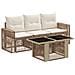 Set Divano da Giardino 4 pz Beige e Bianco Crema polyrattan - Foto miniatura 1