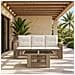 Set Divano da Giardino 4 pz Beige e Bianco Crema polyrattan - Foto miniatura 6