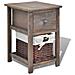 Comodino Shabby Chic Marrone In Legno - Foto miniatura 1