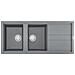 Lavello Best 500 Keratek Plus 116x51 cm 2 vasche con gocciolatoio Colore Light Grey 97 - Foto miniatura 1