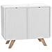 Credenza Laminata In Color Legno Chiaro / bianco Milo - Foto miniatura 12