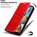 Custodia Compatibile Con Samsung Galaxy A21 In Rosso Mela - Coperchio Protettiva Con Chiusura Magnetica, Funzione Stand E Tasca Per Le Carte - Foto miniatura 7
