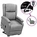 Poltrona Alzapersona Reclinabile Grigio Chiaro In Tessuto - Foto miniatura 1
