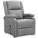 Poltrona Alzapersona Reclinabile Grigio Chiaro In Tessuto - Foto miniatura 3