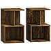 Comodini 2 Pz Rovere Fumo 35x35x55 Cm In Legno Multistrato - Foto miniatura 1
