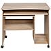 Scrivania Tavolo Con Porta Tastiera Coputer E Ripiano In Legno Con Ruote Quercia - Foto miniatura 4