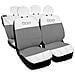 Coprisedili Auto Compatibili Per 500, Made In Italy, Set Di Copri Sedili Anteriori E Posteriori (bicolore Orizz.) Con Copri Poggiatesta Incluso, Tessuto Poliestere, Colore - Bianco \grigio Chiaro - Foto miniatura 1