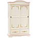 Armadio 2 Ante Scorrevoli Legno Shabby Bianco Decorato Filo Rosa 122x59x200 - Foto miniatura 1