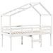 Letto A Soppalco Con Tetto Bianco 90x200 Cm Legno Massello Pino - Foto miniatura 3