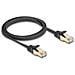 Cavo di rete piatto RJ45 con rivestimento intrecciato Cat. 6A U /FTP maschio-maschio 1 m nero - Foto miniatura 3