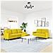 Set Di Divani 3 Pz Con Cuscini Giallo In Velluto - Foto miniatura 3
