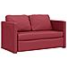 Divano Letto da Terra 2 in 1 Rosso Vino 112x174x55cm Similpelle - Foto miniatura 4