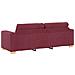 Set divano 3 pezzi con cuscini rosso vino in tessuto - Foto miniatura 9