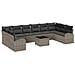 Set Divano da Giardino da 10 Pezzi con Cuscini Rattan Sintetico Nero - Foto miniatura 1