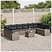 Set Divano da Giardino da 10 Pezzi con Cuscini Rattan Sintetico Nero - Foto miniatura 3
