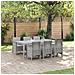 Set da pranzo da giardino 7 pezzi grigio chiaro Poly Rattan - Foto miniatura 2