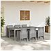 Set da pranzo da giardino 7 pezzi grigio chiaro Poly Rattan - Foto miniatura 3