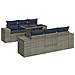 Set Divani da Giardino 7pz con Cuscini Grigio Polyrattan Acacia - Foto miniatura 1