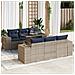 Set Divani da Giardino 7pz con Cuscini Grigio Polyrattan Acacia - Foto miniatura 2