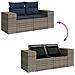 Set Divani da Giardino 7pz con Cuscini Grigio Polyrattan Acacia - Foto miniatura 7