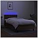 Letto a Molle Materasso e LED Marrone Scuro 100x200 cm Tessuto - Foto miniatura 4