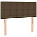 Letto a Molle Materasso e LED Marrone Scuro 100x200 cm Tessuto - Foto miniatura 7