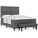 Letto con rete a doghe con materasso e panca grigio scuro 140x200 cm tessuto - Foto miniatura 4
